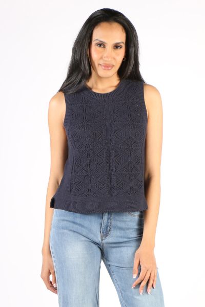 Seasalt Doe Path Knitted Vest In Navy