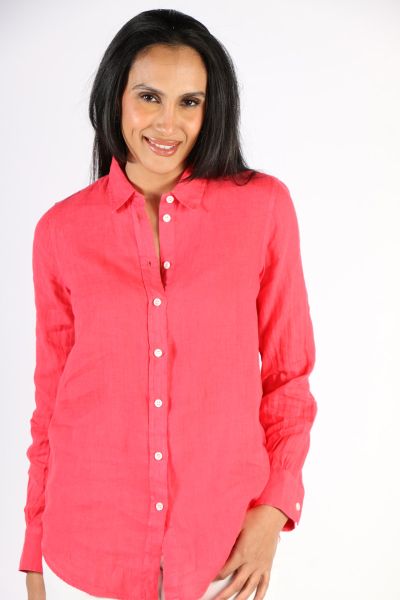 Mos Mosh Kali Linen Shirt In Berry