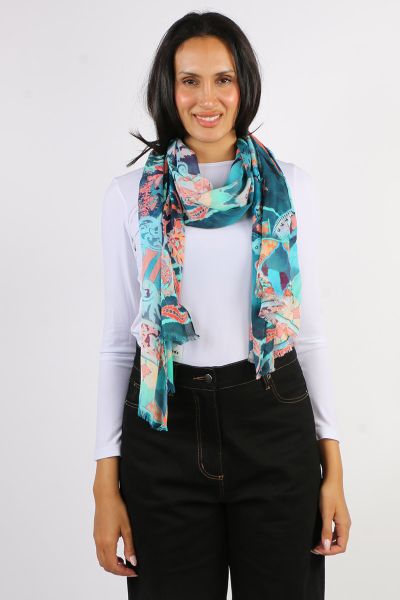 Namaskar Bohemian Elegance Cotton Blend Scarf In Multi