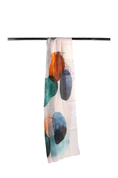 Abstract Spot Print Pure Silk Designer Scarf By Namaskar