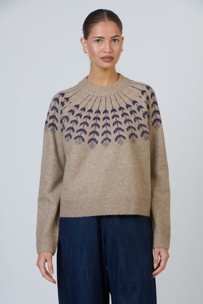 Naturals Fairisle Jumper In Sand