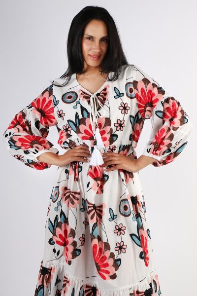 A modern tribute to tradition, this floral embroidered dress by Pearl and Caviar brings effortless elegance to your summer wardrobe. Crafted from lightweight cotton, it features intricate flower inspired embroidery that reflects Greek heritage with a fres