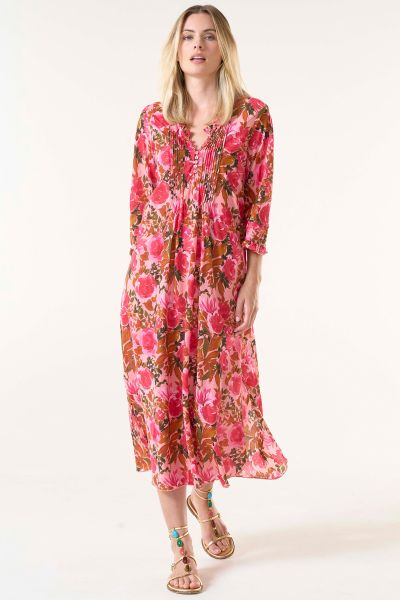 OneSeason Paloma Long Poppy Dress In Rose