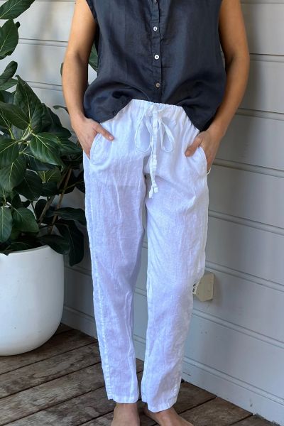 Frockk Portia Linen Pant White