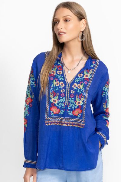 Johnny Was Simone Shirt In Blue