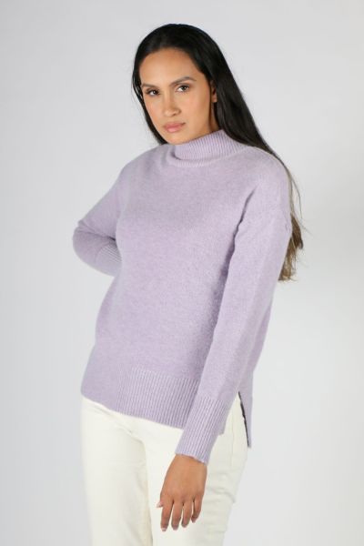 Threadz Mock Neck Jumper In Lilac