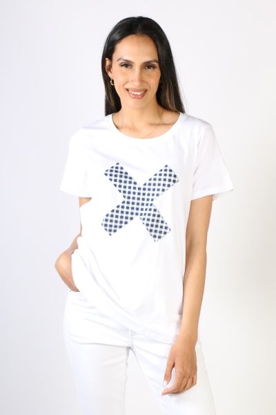 Brighten your days in the cross Tshirt by Threadz. Styled in a quality cotton this classic fit tshirt will certainly be on high rotation in your summer wardrobe. Pair back with Tie Dyed Pant for maximum impact. style 41322T.