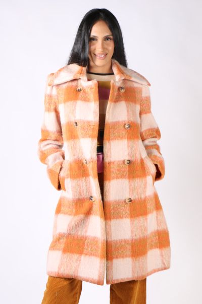 Cooper Double Scoop Coat in Orange
