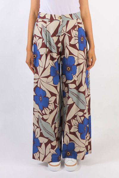 Curate Blue My Mind Get Even Pant In Floral Print