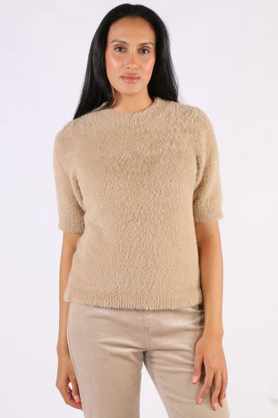 Two Ts Fluffy Jumper In Oat