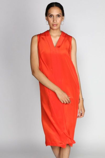 Orange Silk Bella Dress by Rasa