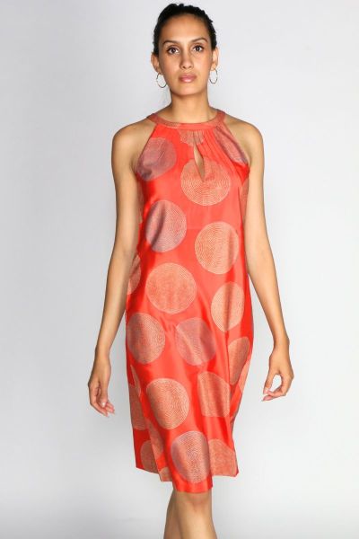Silk Halter Dress by Rasa In Orange