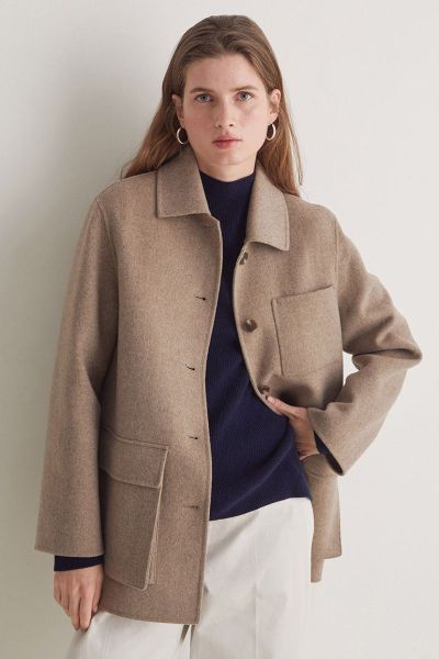 Yerse Short Wool Car Coat In Mink