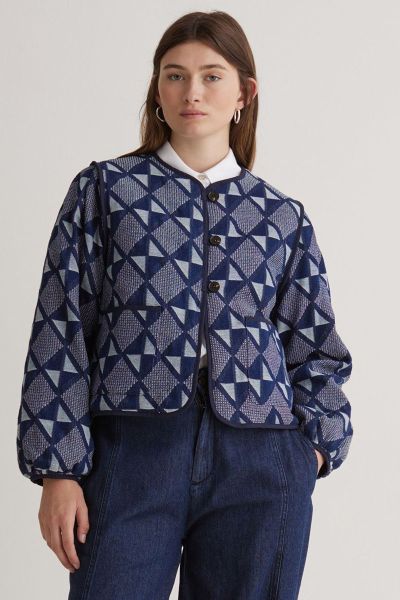 Yerse Jacquard Romy Indigo Jacket