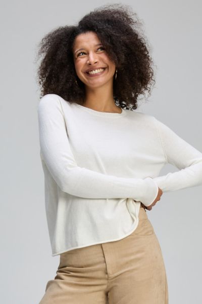 Zaket & Plover Crew Essential Jumper In Salt