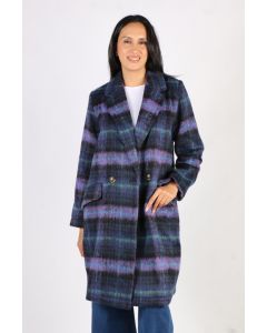 Step out in style in the latest classic trend for the season, checks, by Foil. In an overall check pattern, this longline coat with full sleeve has a front button closure. With a brushed wool blend, it keeps you cozy and stylish on all fronts. Style it ov
