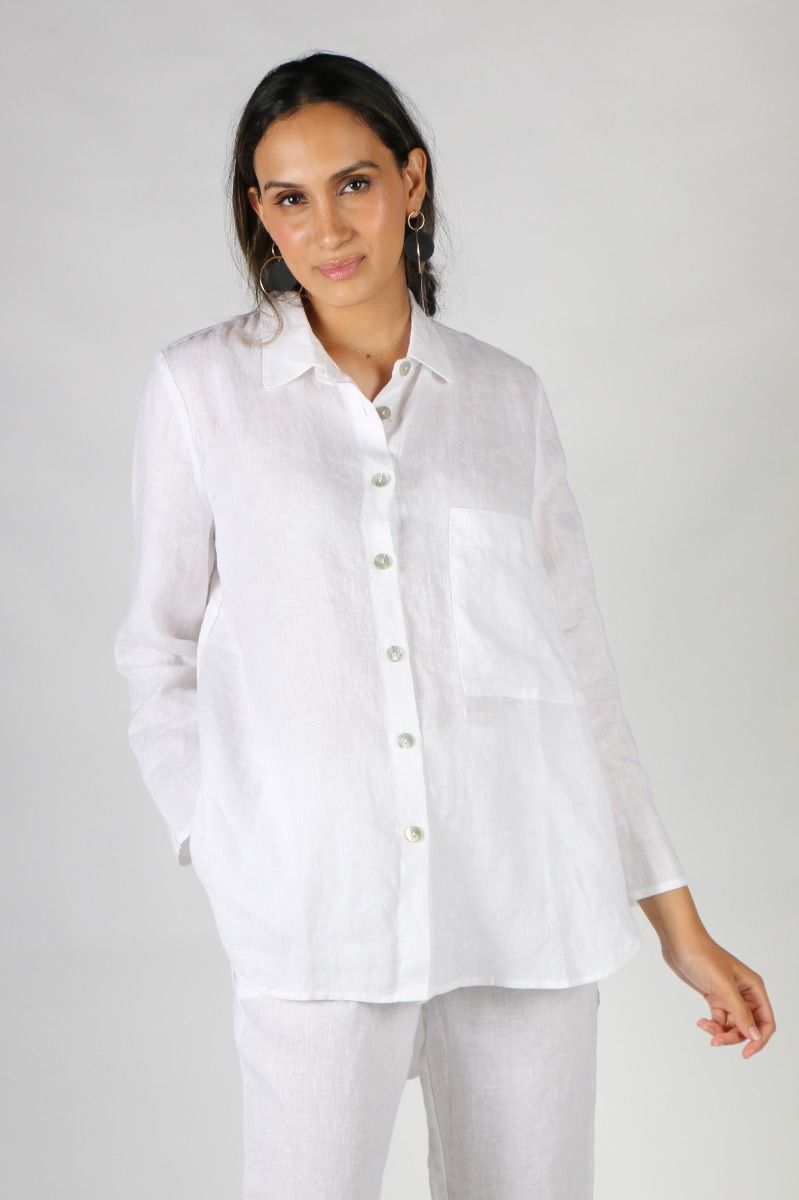 Reads Online ETICI LINEN TUNIC SHIRT IN 