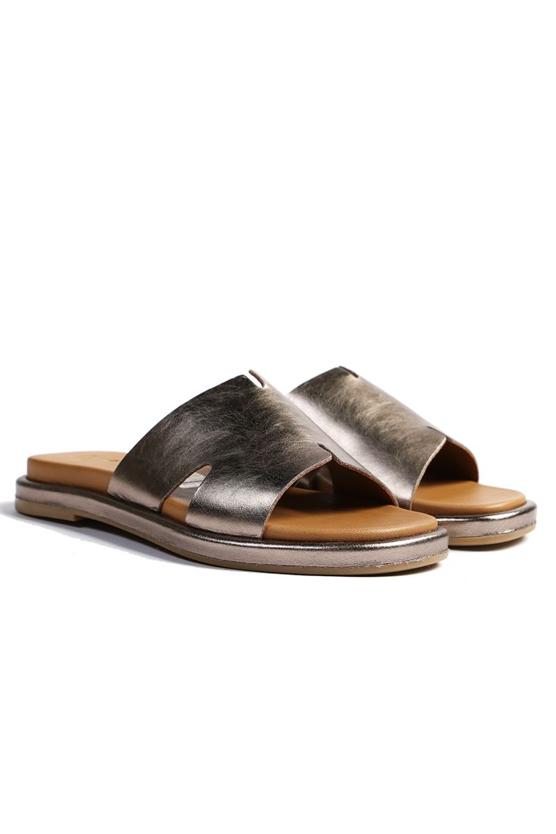 Hoku leather sales slide sandal