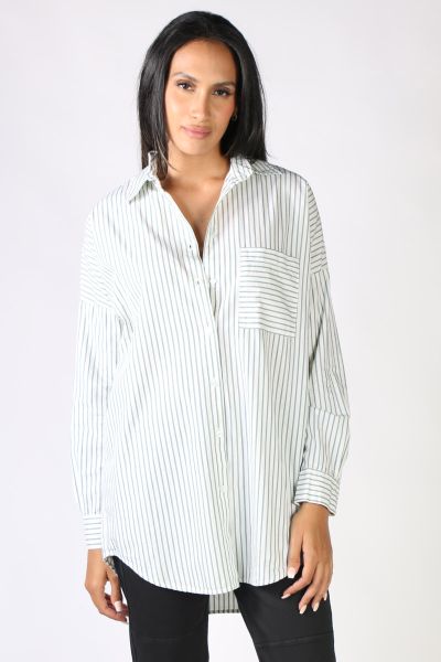 Funky Staff Donna Longline Shirt In White