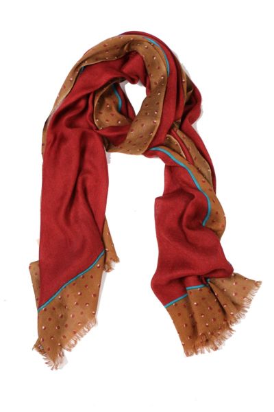 Erfurt Soft Printed Scarf In Bordeaux