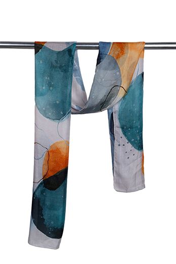 Abstract Print Pure Silk Designer Scarf By Namaskar