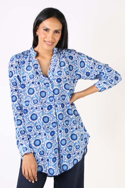 Anupamaa Roma Pala Shirt In Cobalt