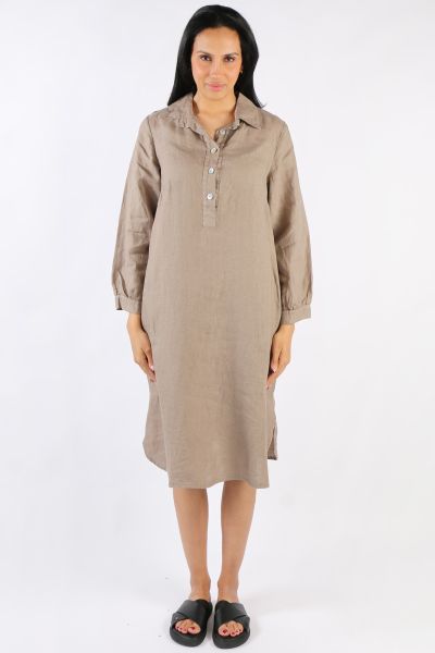 Blueberry Maria Pia Shirt Dress In Fango
