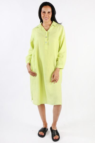 Blueberry Maria Pia Shirt Dress In Lime