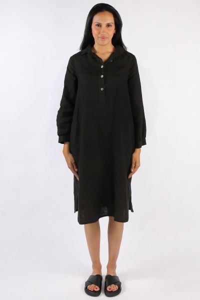 Blueberry Maria Pia Shirt Dress In Black