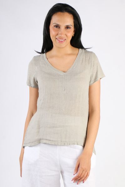 Blueberry Tee Top In Beige