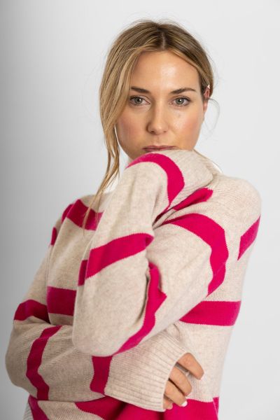 Bow & Arrow Polo Jumper In Stripe