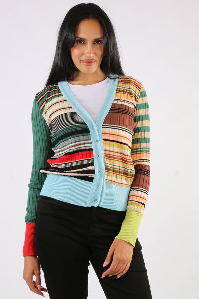 Aldo Martins Fuji Cardigan In Multi Stripes