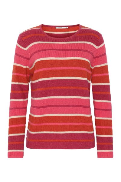 Classic Stripes get a fun makeover in this Mansted Chloe Jumper. In a merino cotton blend, the jumper in fun stripes, round neck and full sleeves is a perfect mood elevator. Style with easy wide leg denims or wool pants and boots.
