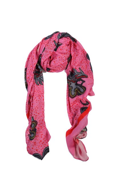 POM Floral Flouro Scarf In Multi