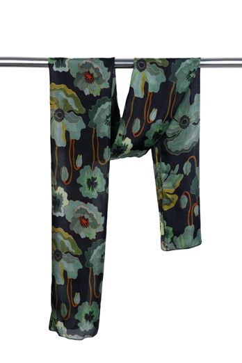 Floral Pure Silk Designer Scarf By Namaskar