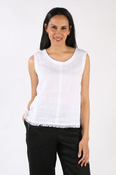 Foil Fringe Benefits Shell Top In White