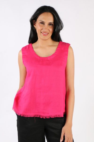 Foil Fringe Benefits Shell Top In Pink