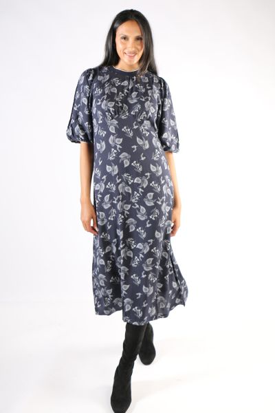 Foil Bandied Around Dress In Print