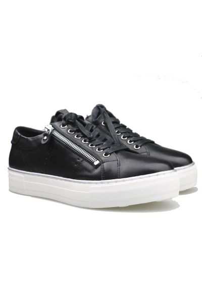 Casual comfort doesn't have to be boring. Update your weekday edit with the fun loving Froggy by Django & Juliette, an elevated take on the tennis sneaker with a lace up front and twin zip trim so you can slip them on and off with ease. A slight platform 