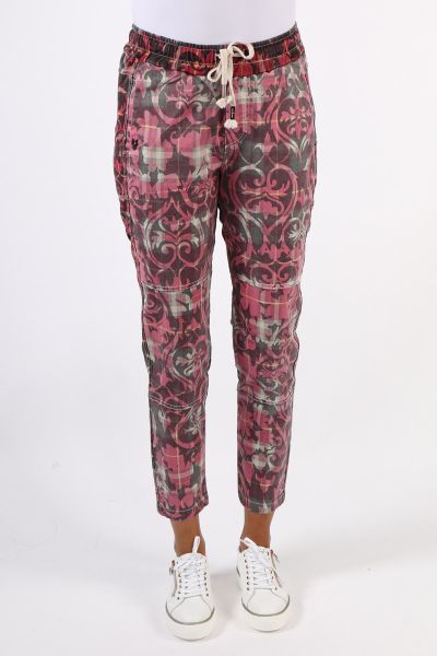 Funky Staff You2 Floral Pant In Wine