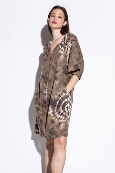 Funky Staff Juila Shibori Dress In Mud