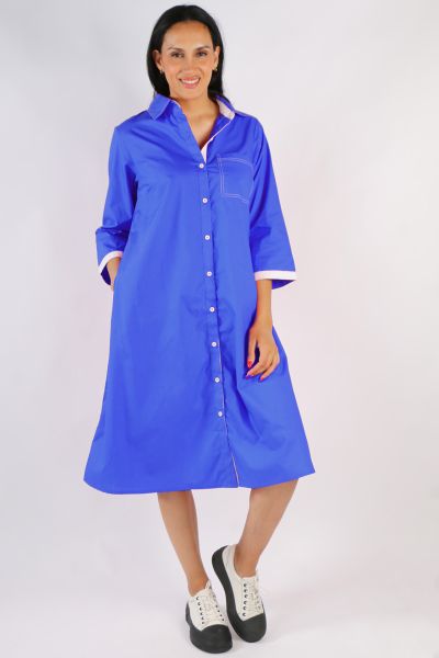 Bagruu Harvey Tape Dress In Cobalt