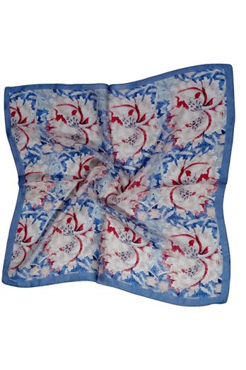 Embrace the elegance of our habutai silk square scarf, an embodiment of refined taste and summer sophistication. Crafted from 100% pure silk, this exquisite piece measures 52 CM x 52 CM and features a captivating Japanese blue hue that exudes both calm an