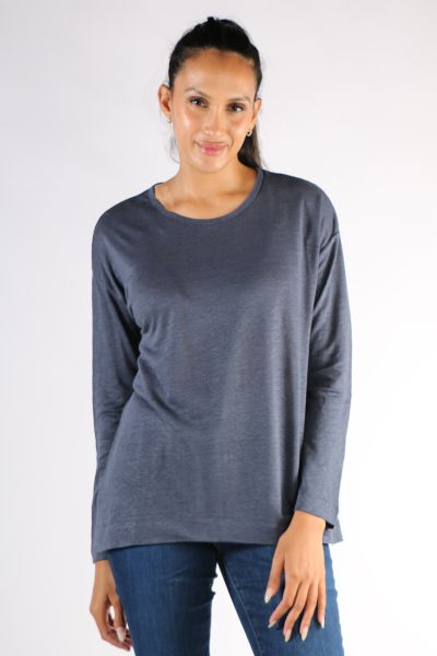 Split Hem Tee In Licorice By Jump