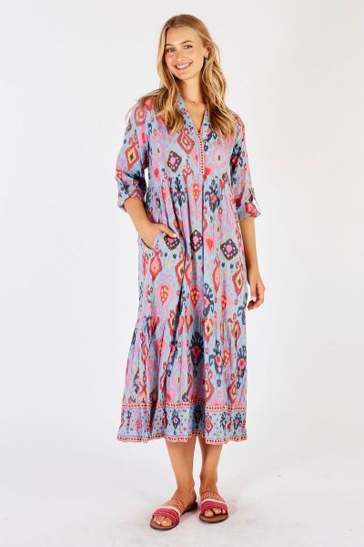 Lula Life Augusta Midi Dress In Sky
