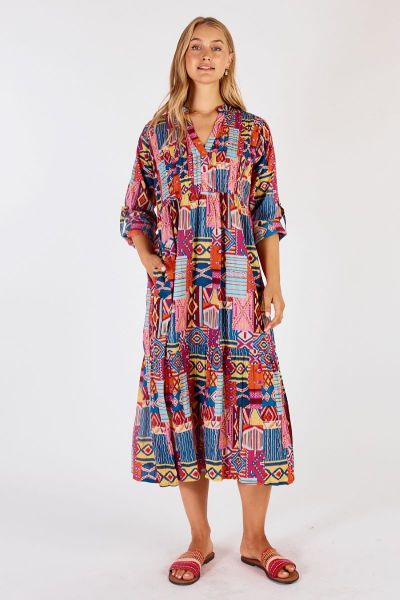 Lula Life Sylvie Midi Dress In Ocean