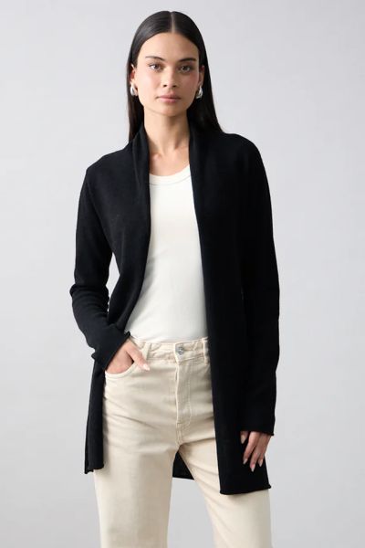 Mia Fratino Roll Cardi In Black