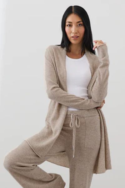 Mia Fratino Roll Cardi In Toast