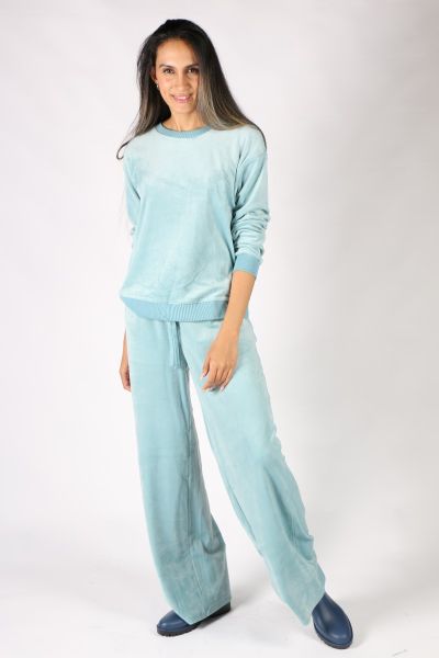 NYDJ Velour Wide Leg Jogger In Blue