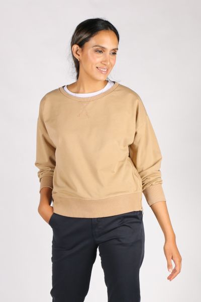 Pako Litto Cotton Zipper Jumper In Camel